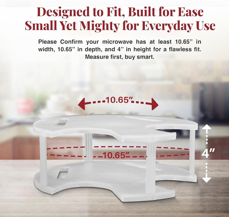 DoubleWave Mini Neutral two tier microwave plate stacker | Microwave heated dinner plate stacker for faster cooking efficiency | BPA Free plate stacker for durable and long-lasting use (Mini) - Image 3